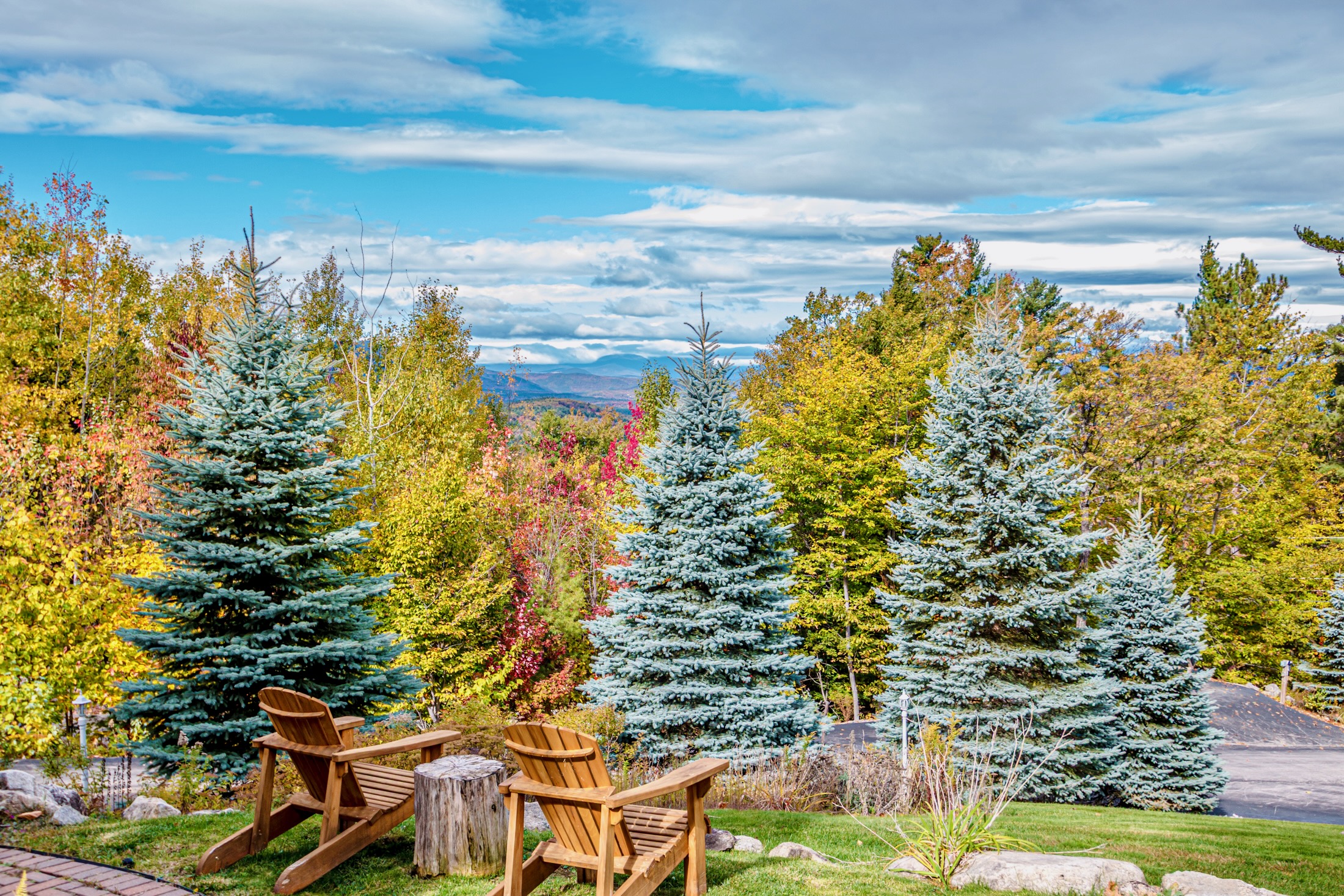 Adirondack seating in the Stonewood grounds